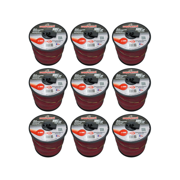 .095" Trimmer Line w/Cutter Rotary Round Medium Spool Red (3509)