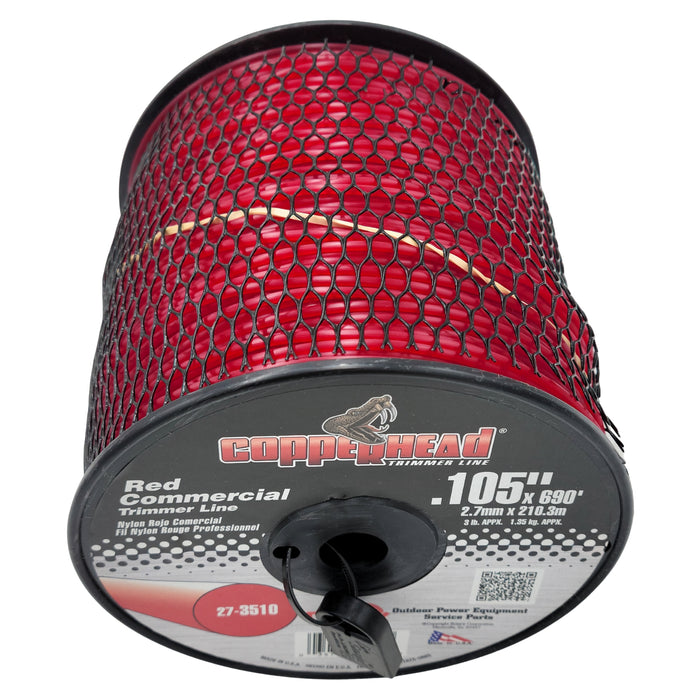 .105" Trimmer Line w/Cutter Rotary Round Medium Spool Red (3510)