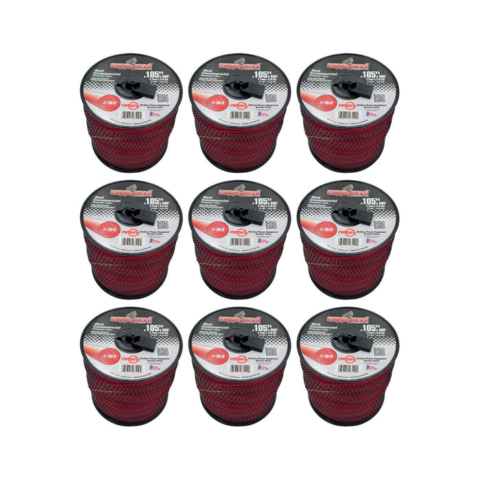 .105" Trimmer Line w/Cutter Rotary Round Medium Spool Red (3510)