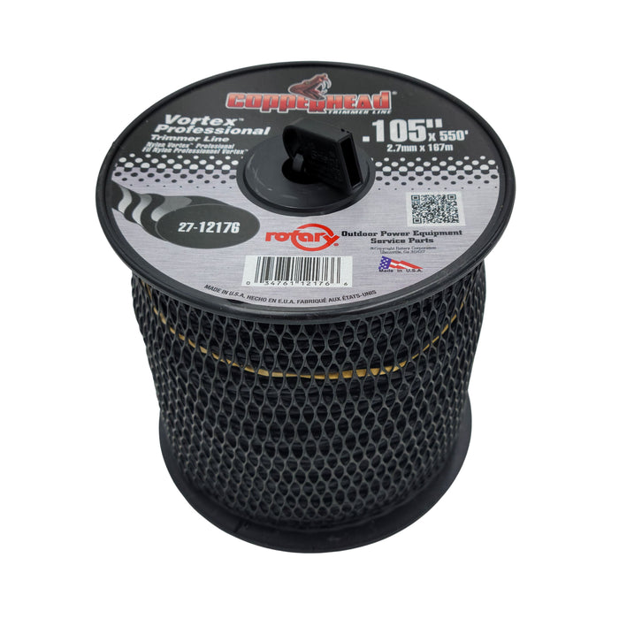 .105" Trimmer Line w/Cutter Rotary Vortex Medium Spool Black (12176)