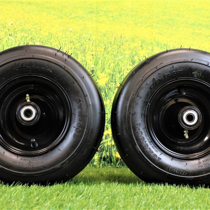 13x6.50-6 4 Ply Smooth with 6x4.5 Black Wheel Assembly (Set of 2)
