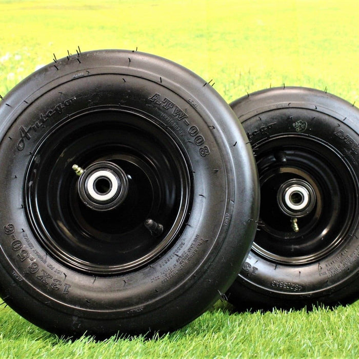 13x6.50-6 4 Ply Smooth with 6x4.5 Black Wheel Assembly (Set of 2)