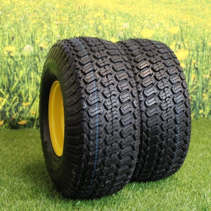 15×6.00-6 4 Ply Tires with 6×4.5 John Deere Wheels .75″ Bearing (Set of 2 Assemblies)