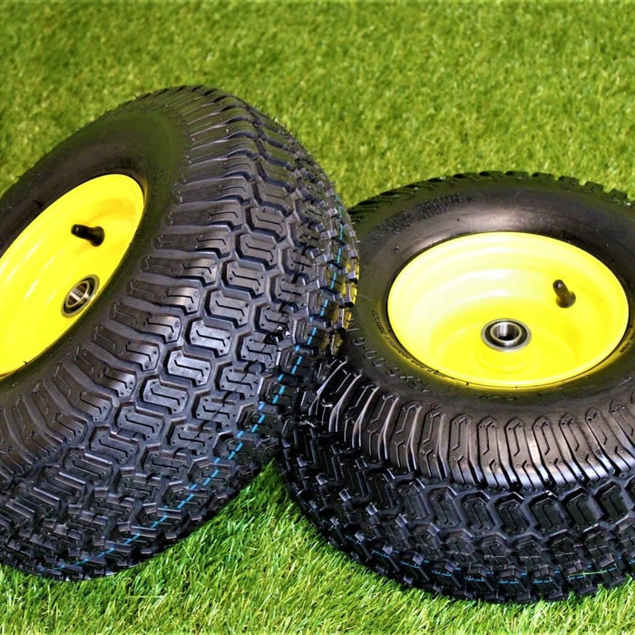15×6.00-6 4 Ply Tires with 6×4.5 John Deere Wheels .75″ Bearing (Set of 2 Assemblies)