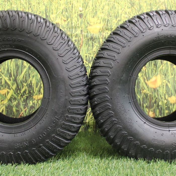 15x6.00-6 4-Ply Turf Tires for Lawn & Garden (Set of Two) ATW-003