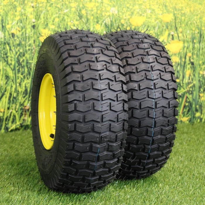 15x6.00-6 Tires & Wheels 4 Ply for Lawn & Garden Mower Turf Tires .75" Bearing (Set of 2)