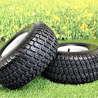 15x6.00-6 Turf Tire & Wheel Assembly  .75" Bearing for Husqvarna/Poulan ATW-003 (Set of 2)