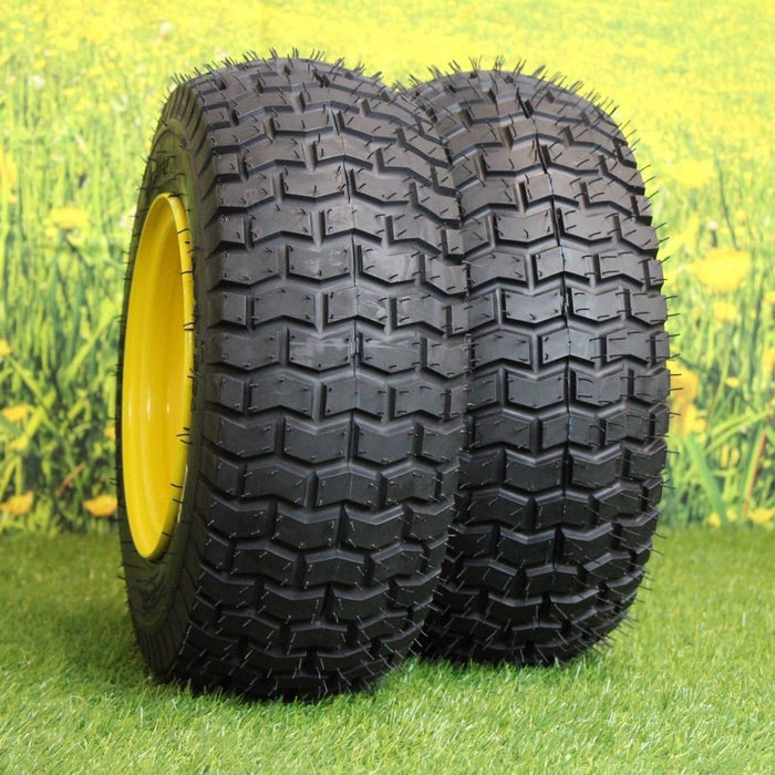 16x6.50-8 Tires & Wheels 4 Ply for Lawn & Garden Mower Turf Tires .75" Bearing (Set of 2)