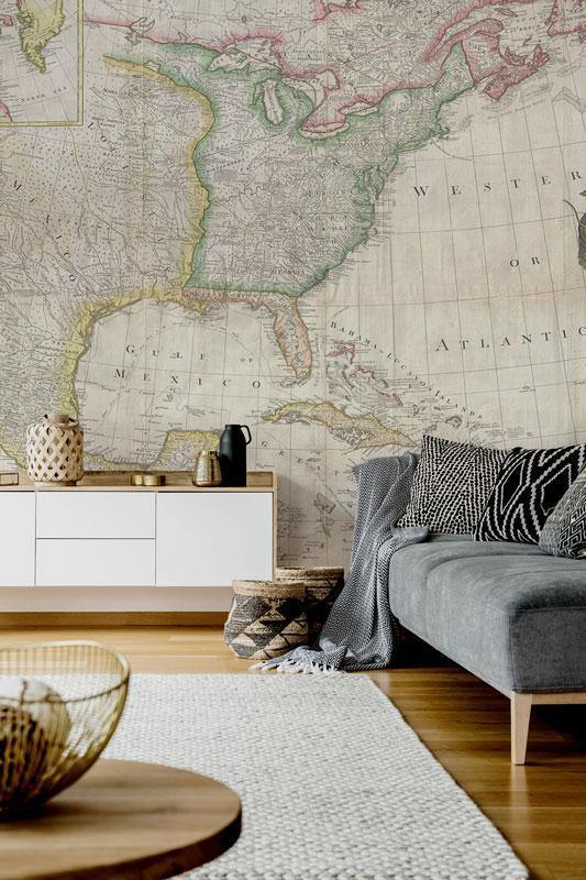 1794 Original Map of North America Wall Mural-Wall Mural-Eazywallz