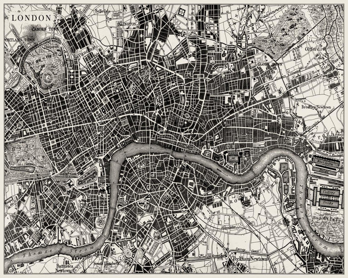 1851 London Map Wall Mural-Wall Mural-Eazywallz