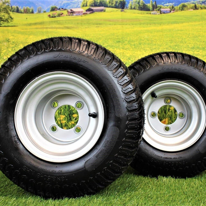 18x8.50-8 Hustler Drive Wheel & Tire Set of 2 (P/N 604013, 783134, 601810)