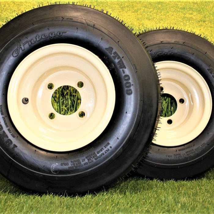 18x8.50-8 with 8x7 Tan Wheel Assembly for Golf Cart and Lawn Mower (Set of 2)