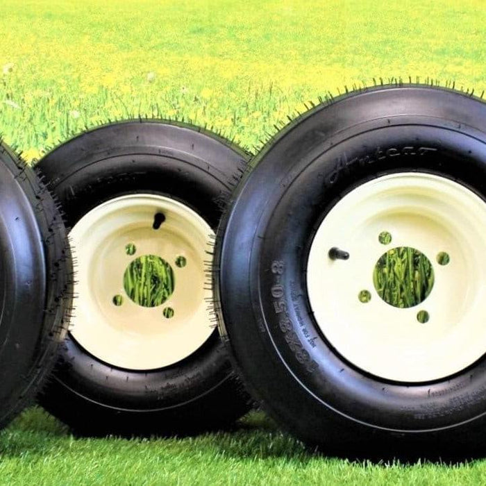 18x8.50-8 with 8x7 Tan Wheel Assembly for Golf Cart and Lawn Mower (Set of 4)