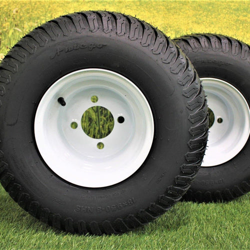 (2) 18x9.50-8 Drive Wheel & Tire Assemblies For TimeCutter 5000 Series & Exmark Quest Model QTE708GEM50200
