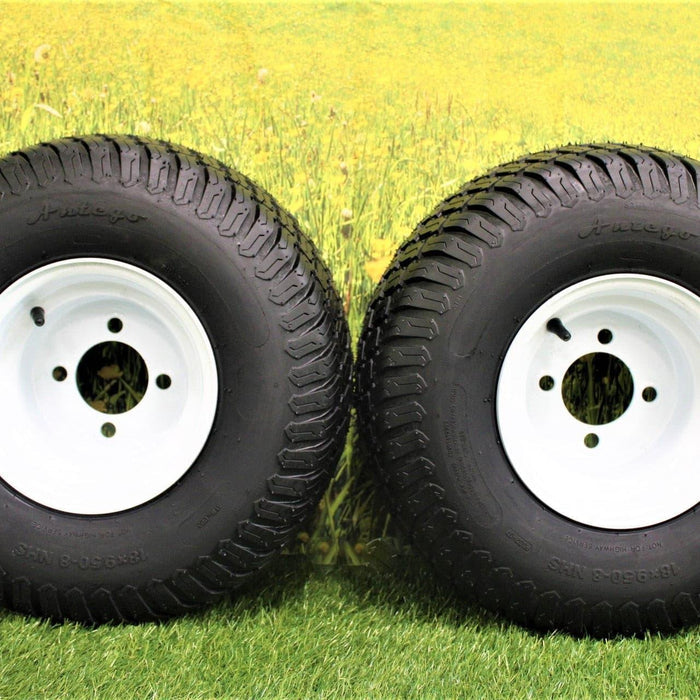 (2) 18x9.50-8 Drive Wheel & Tire Assemblies For TimeCutter 5000 Series & Exmark Quest Model QTE708GEM50200