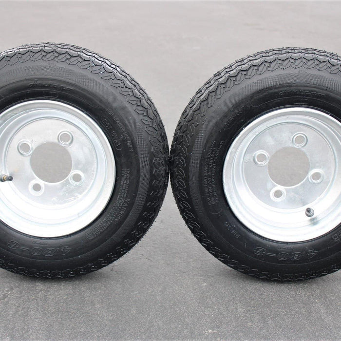 2-Pack Antego Trailer Tire On Rim 480-8 4.80-8 Load C 4 Lug Galvanized Wheel