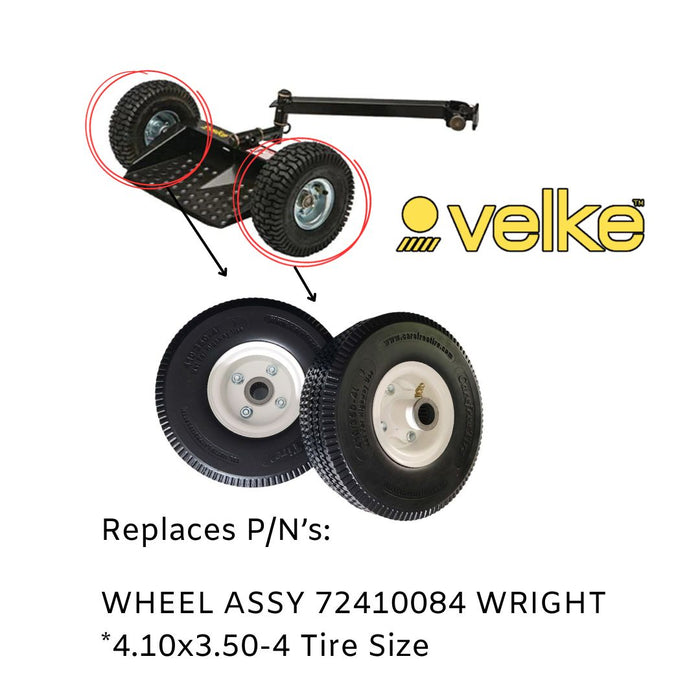 2-Wheel Velke Flat-Free Wheel & Tire Set with 4.10x3.50-4 Tires P/N 72410084