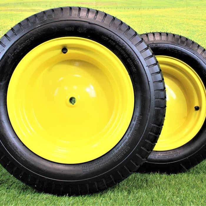 22x9.50-12 4 Ply Turf Tires & Wheels for John Deere Lawn & Garden Mower Turf Tires (Set of Two)