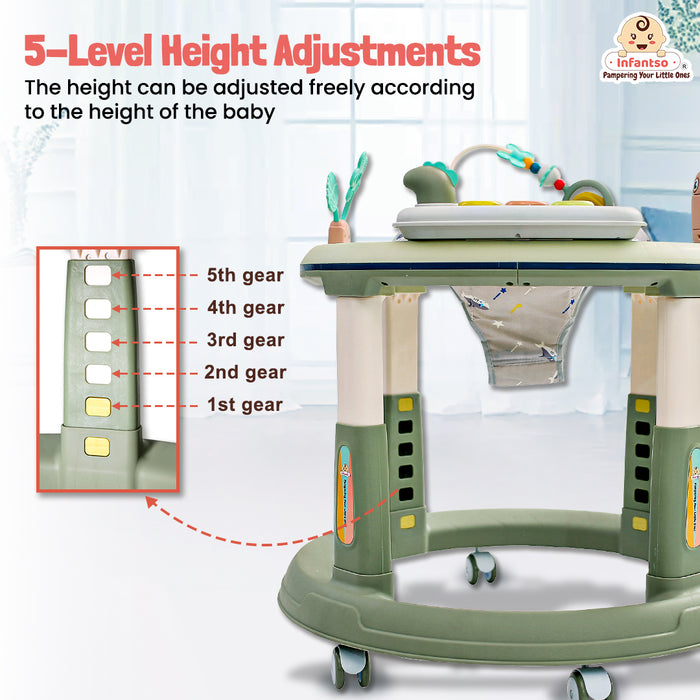 360° Rotating Premium Baby Walker - 5 Height Adjustments & 360° Rotation Wheels  (6-24 Months)