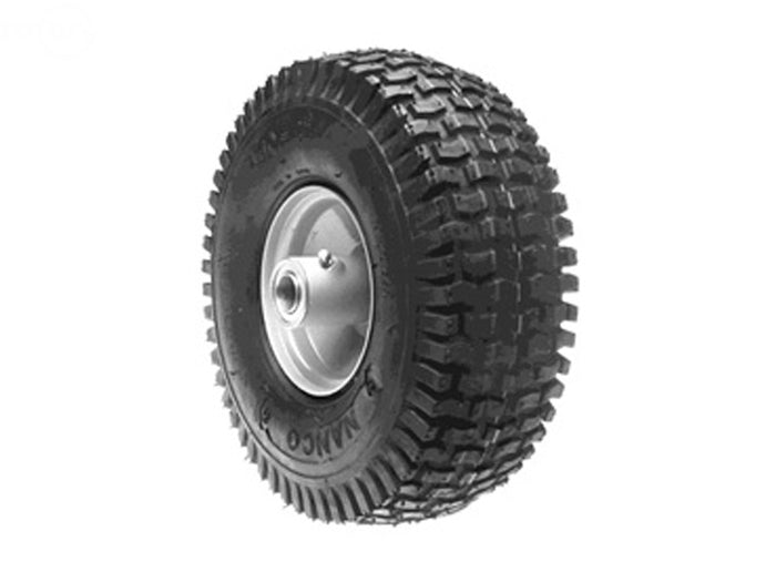 4.10x4 Snapper Wheel & Tire P/N 7052267YP (3-1/4" Offset Hub, 3/4" ID - White Rim)