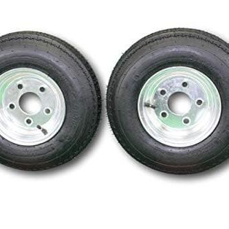 480-8 Trailer Tire Set of 2 Galvanized Wheels