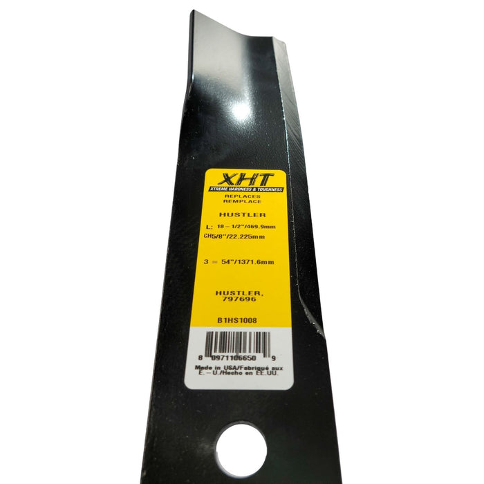 54" Hustler & Spartan Blade XHT Marbain Steel (18-1/2" Long x 5/8" Hole)