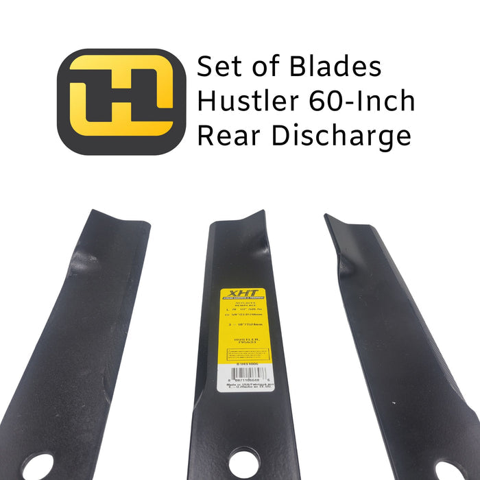 60" Hustler Rear Discharge Blade Set (XHT Marbain Steel - Made in USA)
