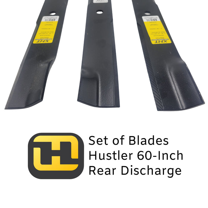 60" Hustler Rear Discharge Blade Set (XHT Marbain Steel - Made in USA)