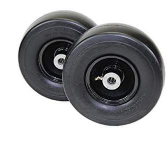 9x3.50-4 Flat Free Tire and Wheel Assemblies - Fits GRAVELY 45205, 3.25" Hub, 3/4" Caged Roller Bearings (Set of 2)