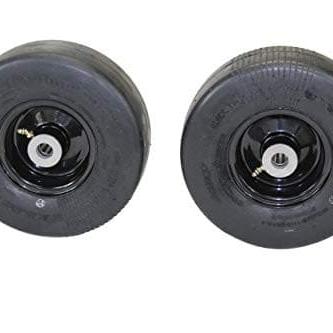 9x3.50-4 Flat Proof, Smooth Semi Pneumatic with Black Wheel (Set of 2) Replacement for ARIENS and Gravely