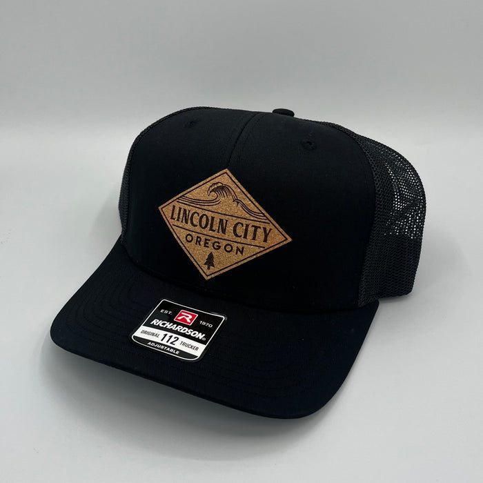 Black w/ Black Neil Diamond Wave Tree Hat