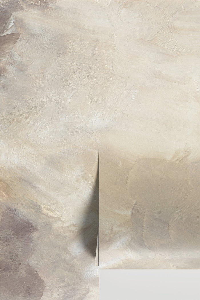 Abstract Gobi wall mural panel seam detail showing the hand-painted abstract pattern