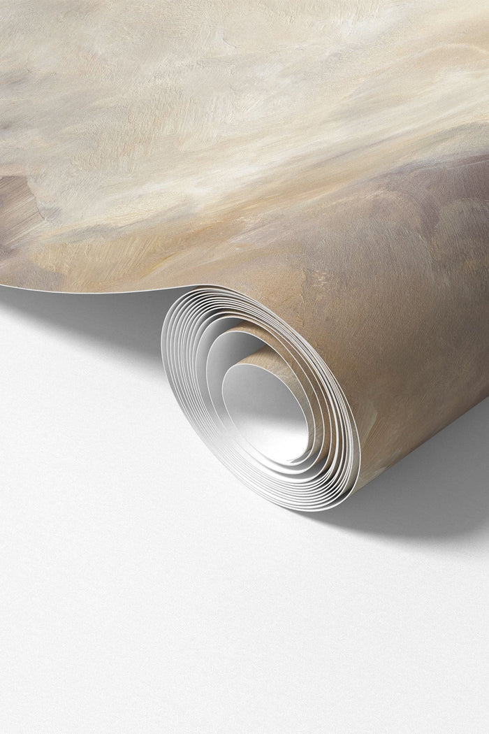 Abstract Gobi wall mural wallpaper roll showing the hand-painted abstract design
