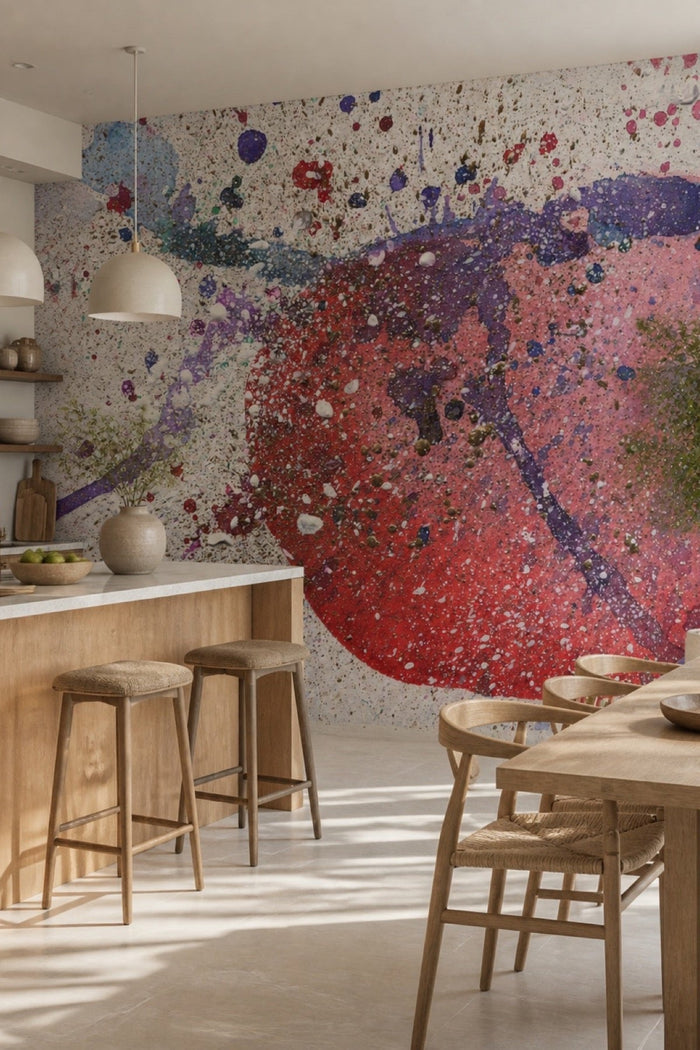 Abstract Paint Splat 5 wall mural in a kitchen and dining room