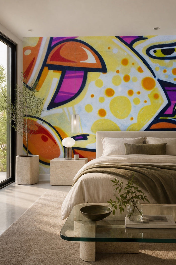 Abstract Street Graffiti wall mural in a bedroom