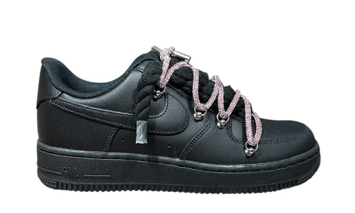 Air Force 1 Double Rope Laces Black Pink Chain NIKE Air Force 1