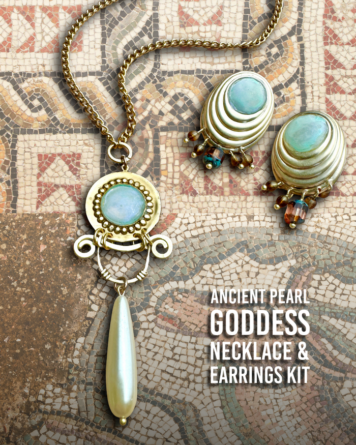 Ancient Pearl Goddess Necklace & Earrings Complete Kit!