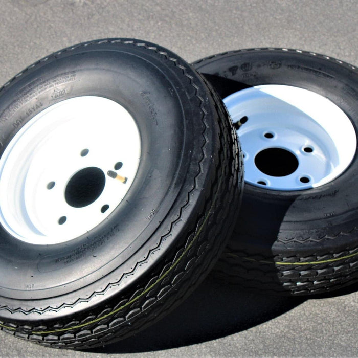 Antego 2-Pack Trailer Tire On Rim 570-8 5.70-8 Load C 5 Lug White Wheel