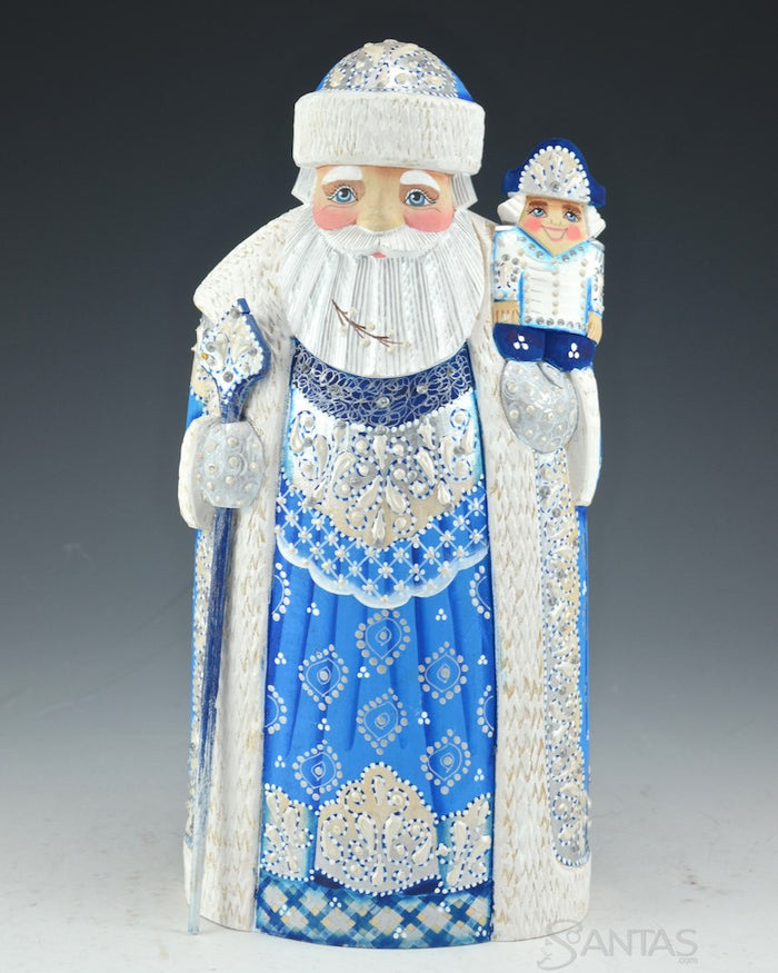 Beautiful Blue Decorative Santa with Nutcracker