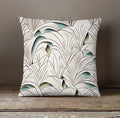Beige Botanical Fan Leaf Pattern Throw Pillow Cover