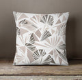 Beige Geometric Fan Pattern Throw Pillow Cover