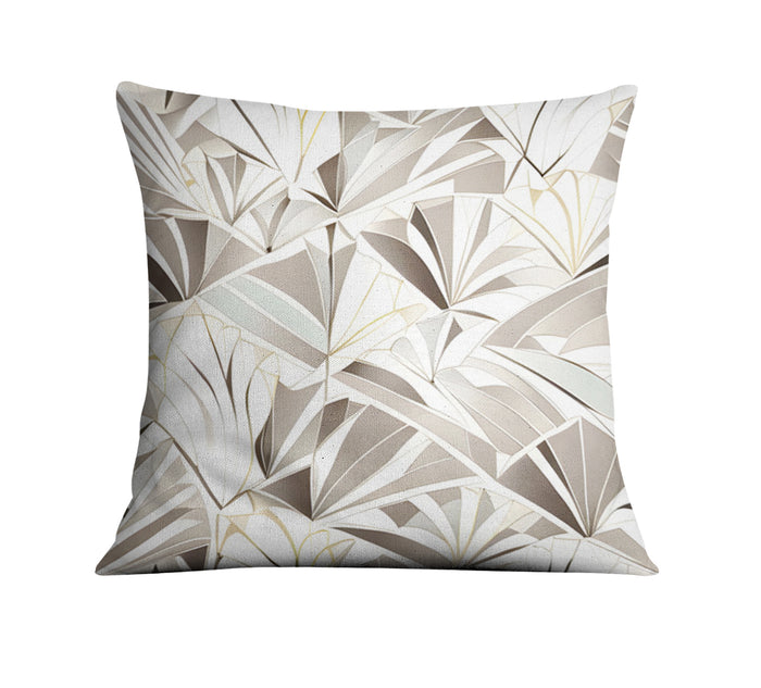 Beige Geometric Fan Pattern Throw Pillow Cover