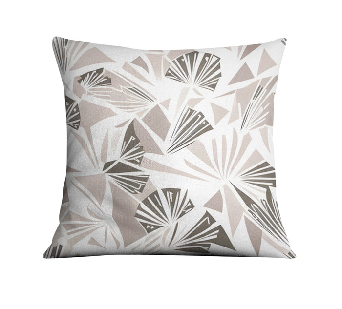 Beige Geometric Fan Pattern Throw Pillow Cover
