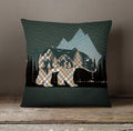 Beige Mountain Bear Wilderness Landscape Throw Pillow Cover