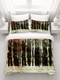 Beige Winter Forest Landscape Artwork Duvet Cover