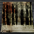 Beige Winter Forest Landscape Artwork Fleece Sherpa Blanket