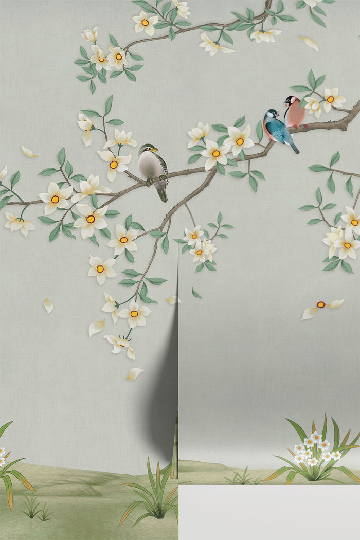 Birds & Bees Chinoiserie Wall Mural
