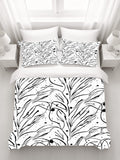 Black and White Organic Line Pattern Duvet Cover