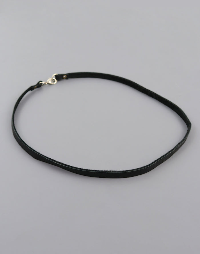 EAW20-18 Black Leather Choker Necklace