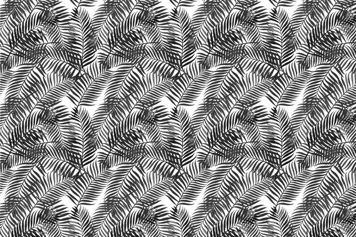 Black Palm Tree Pattern Wall Mural-Wall Mural-Eazywallz